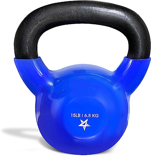 Yes4All 5-100 LB Vinyl Coated Cast Iron Kettlebells M964803
