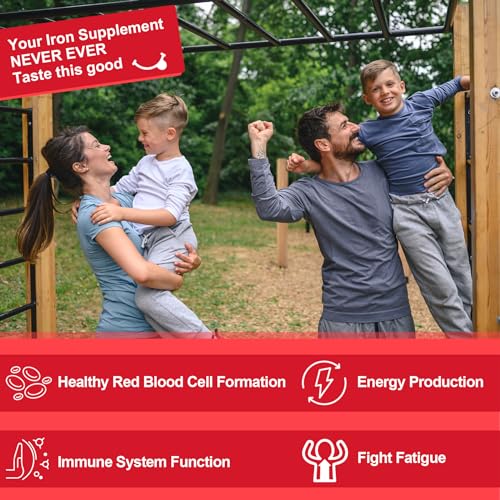Vegan Iron Gummies for Women with Vitamin C, B12 & Folate, Sugar Free, 60 Count Z428