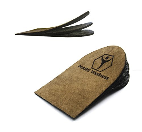 Premium Adjustable Orthopedic Heel Lift for Heel Pain and Leg Length Discrepancies - Medium Pack of 2 Brown