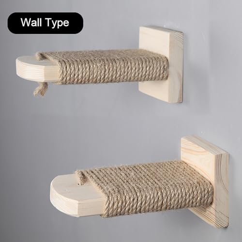 Cat Climbing Shelf Wall Mounted 2 Step Cat Stairway with Jute Scratching J507