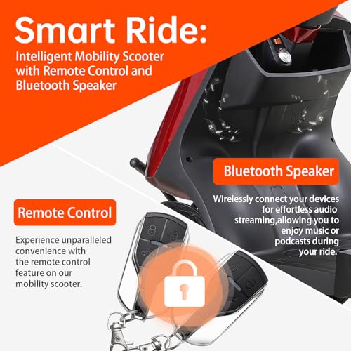 Heavy Duty 4 Wheel Mobility Scooter for Seniors & Adults, 500lbs Capacity, Orange D33988