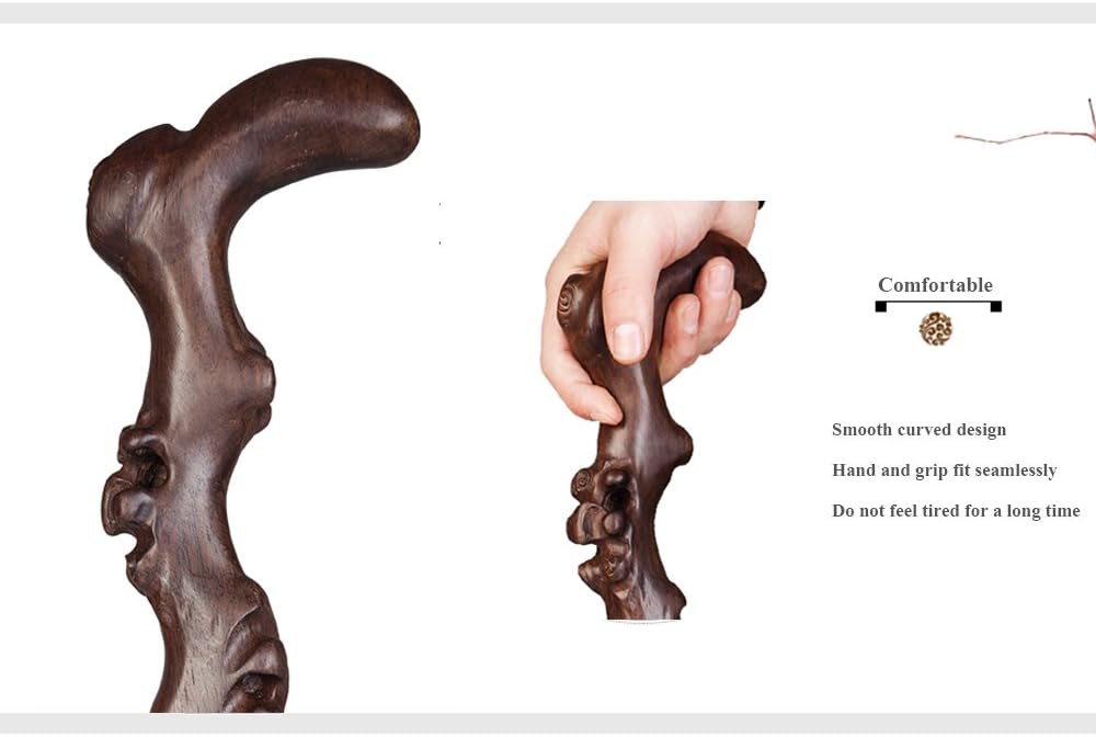 Handmade Wood Walking Cane with Curved Handle Z89616