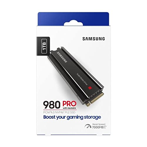 Samsung 980 PRO SSD with Heatsink 1TB PCIe Gen 4 NVMe M.2 Internal Solid State Drive T893