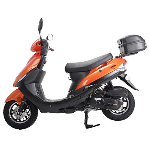 X-PRO 50cc Adult Gas Moped Motorcycle with 10" Aluminum Wheels, Orange S84269