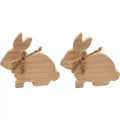 2PCS Easter Rabbit Wooden Ornaments Home Festive Desktop Ornaments Pendant