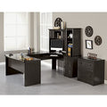 Realspace® Broadstreet 65"W U-Shaped Executive Desk, Walnut