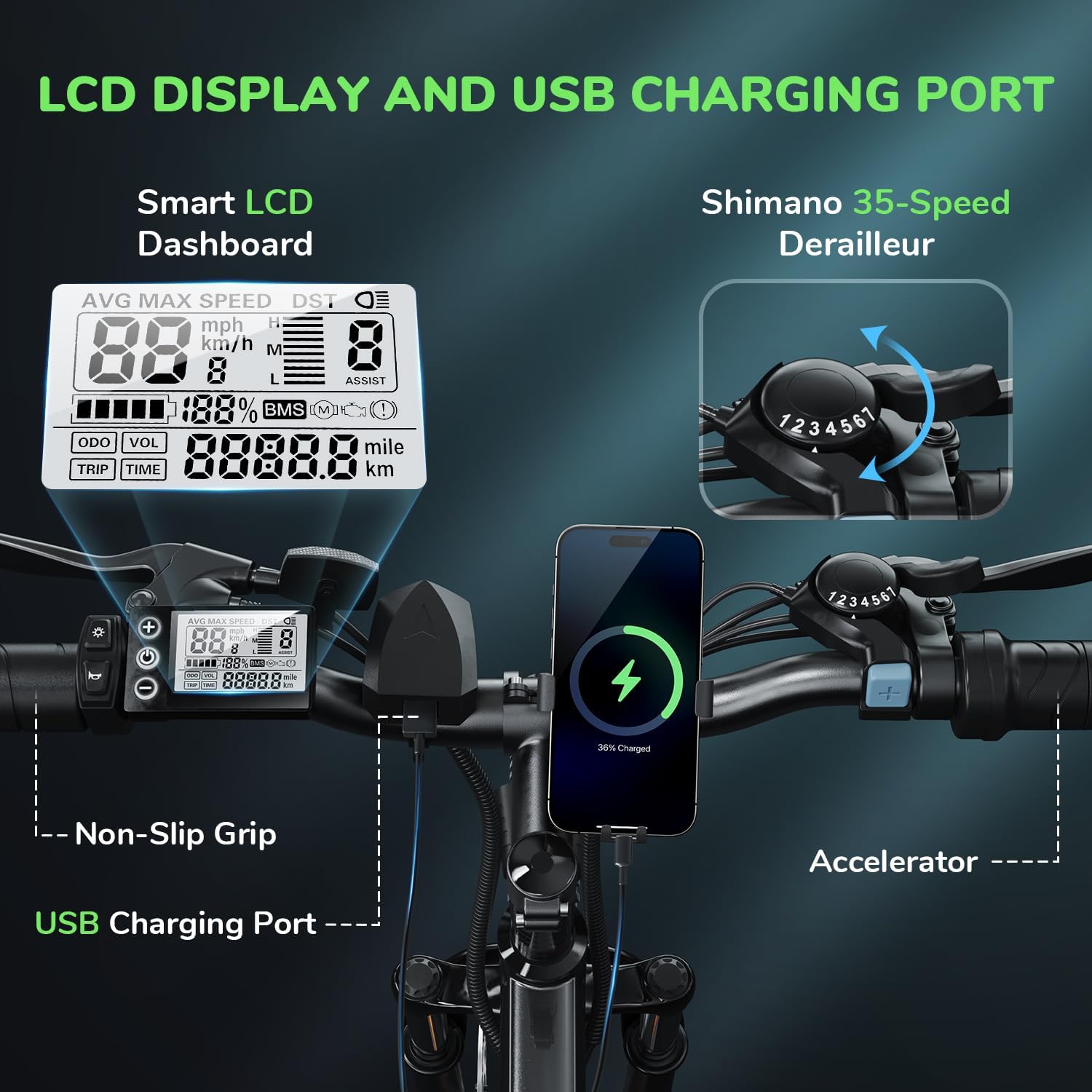 isinwheel M10 Electric Bike for Adults with Removable Battery, 500W Motor, 26" Tires M7371