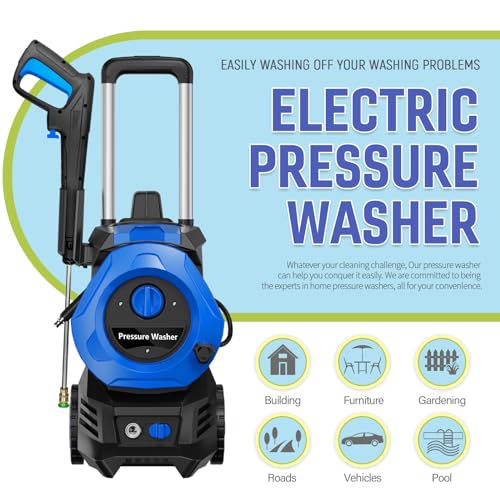 Electric Pressure Washer 4800PSI 2.9GPM with 25ft Hose, Car Wash Machine Blue A8493