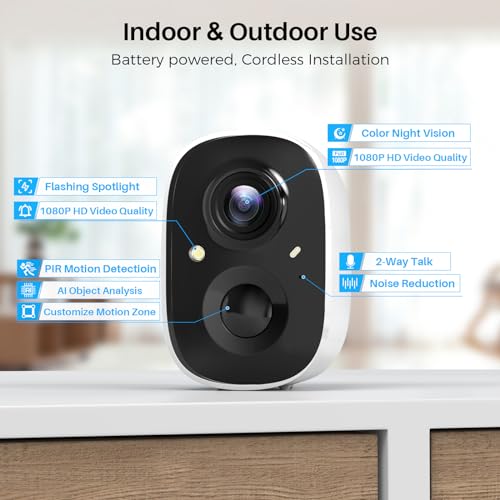 Solar Security Camera Wireless Outdoor 2K with AI Motion Detection L465