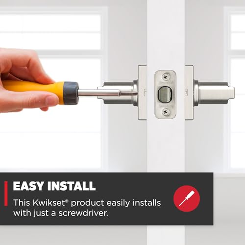 Kwikset Casey Interior Privacy Door Handle with Lock 10 Pack, Matte Black G103018