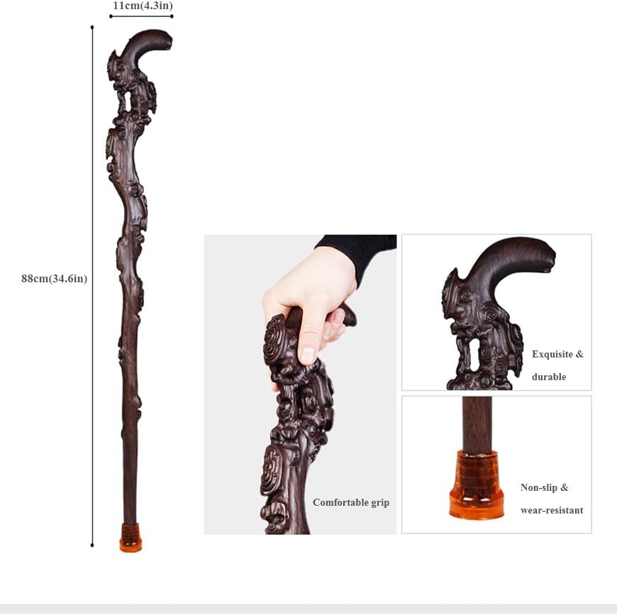 Handmade Wood Walking Cane with Curved Handle Z89616