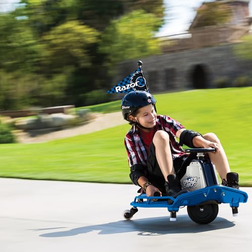 Razor Crazy Cart Blue Drift Trike for Kids and Teens W561664