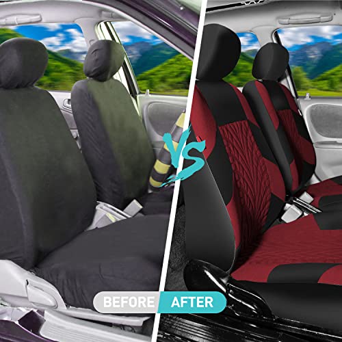 FH Group Car Seat Covers Full Set Gray Cloth Universal Fit Z4838