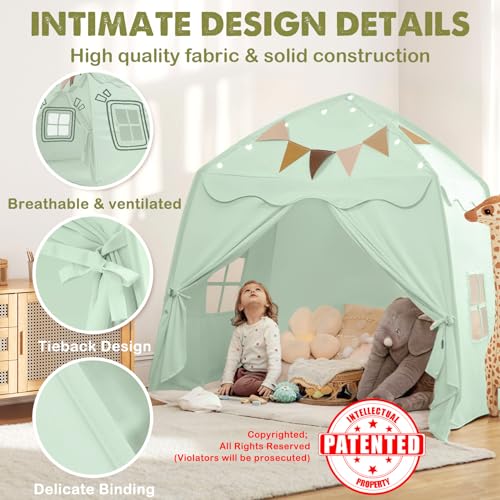 Extra Large Kids Play Tent with Star Lights, Portable & Foldable Teepee B40178