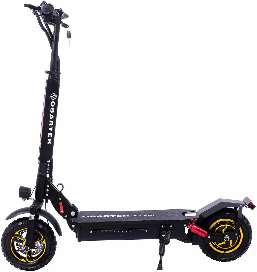 X1pro Foldable Electric Scooter 1000W High Power Rear Drive Off-Road Scooter Max Speed 28MPH 10" Vacuum Tire 48V 21AH Large Battery 40-46 Miles with Brake System Dual Shock Absorbers