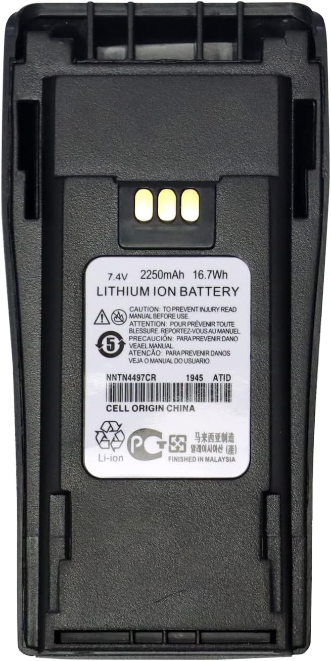 NNTN4497DR 7.4V Replacement Battery for Motorola CP200 CP200D CP150 CP340 CP360 CP380 GP3688 GP3188 XIRP3688 with Belt Clip O71813