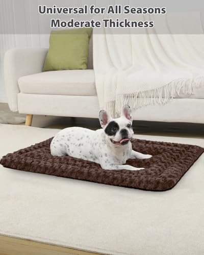 Washable Dog Bed Mat Ultra Soft Crate Pad for Large Dogs, 41 x 27 Inch, Gray K707024