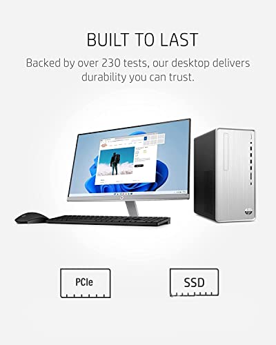HP Pavilion Desktop PC, AMD Ryzen 5 5600G, 12GB RAM, 1TB HDD, 256GB SSD, Windows 11 M919