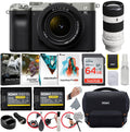 Sony Alpha a7C Full-Frame Compact Mirrorless Camera (Silver) Bundle with FE 28-60mm f/4-5.6 and 70-200mm f/4.0 G OSS Lens (6 Items)