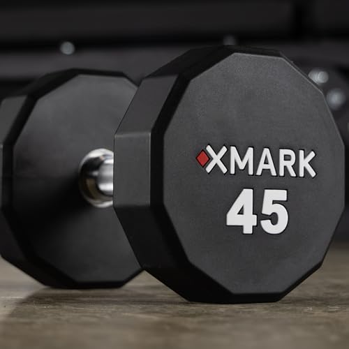 XMARK Urethane Dumbbell Weight Set, 5-75lb, Home and Commercial Gym Equipment S87278