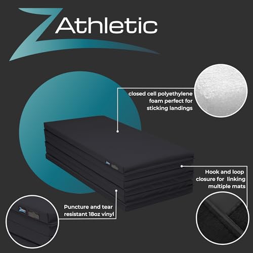 Z Athletic Folding Panel Mats for Gymnastics, Martial Arts, Tumbling 4ft x 12ft x 2in M262590