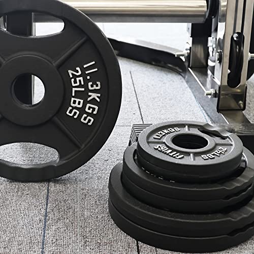 Olympic Cast Iron Weight Plates for Strength Training, Multiple Sizes S1890