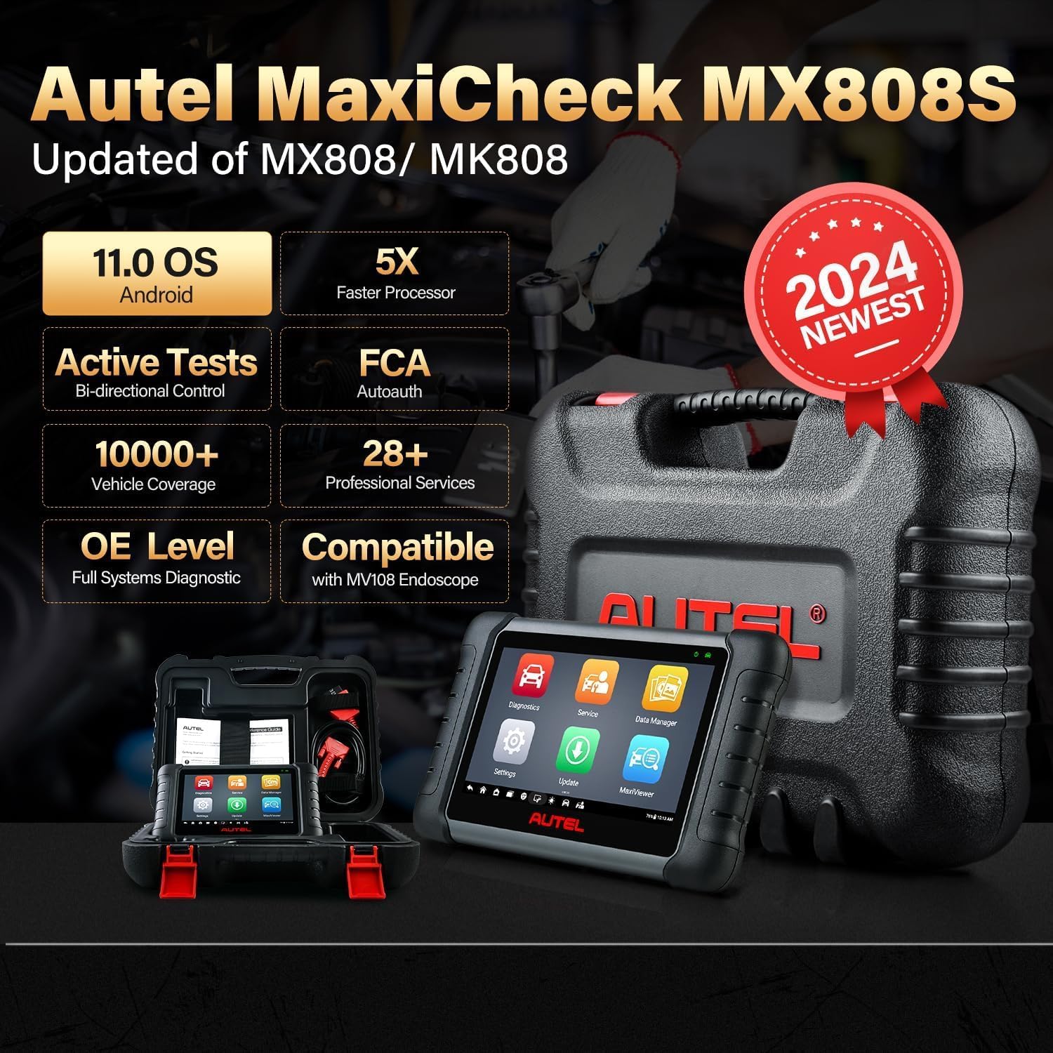 Autel MaxiCheck MX808S Scanner, 2024 Bidirectional 11OS US Ver. V2179