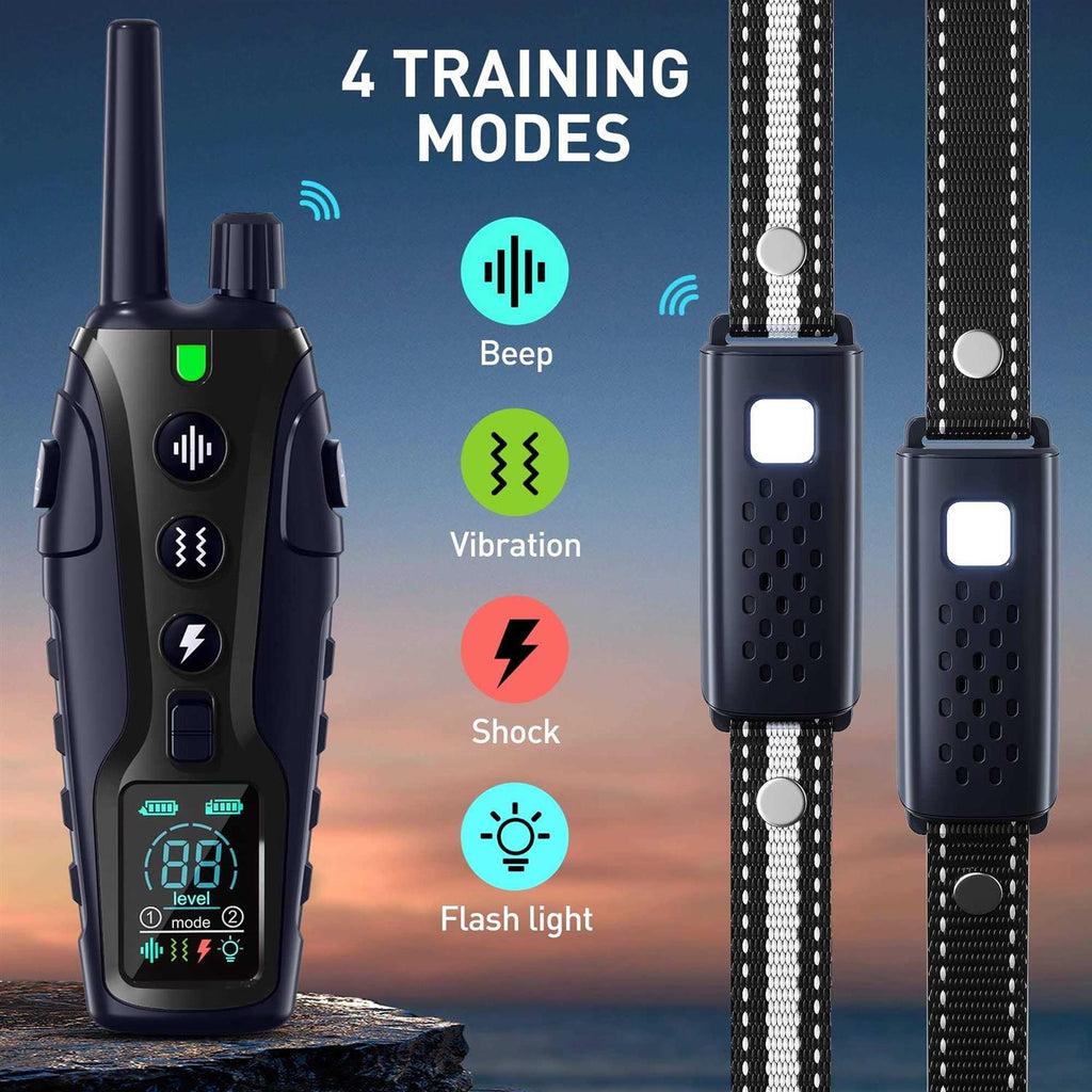 Nikketta Dog Shock Collar with Flashing Light for Night Walks, 4000FT Training Range G392