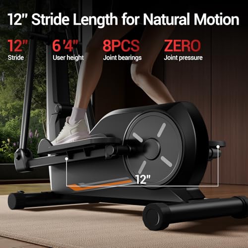 CURSOR FITNESS Elliptical Machine for Home, 8 Resistance Levels, LCD Monitor A812