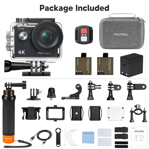 AKASO EK7000 4K30fps Action Camera with 128GB MicroSDXC Card Bundle N9066