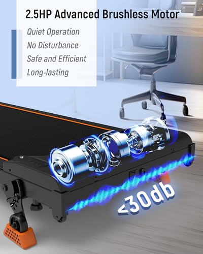 Walking Pad Under Desk Treadmill 2.5HP Quiet Brushless with Remote & App Control E649