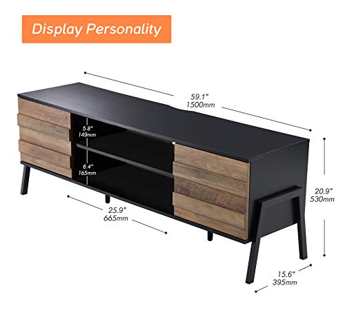 WAMPAT Mid Century Modern TV Stand for TVs Up to 65 Inch, Espresso, 60 inch K14142