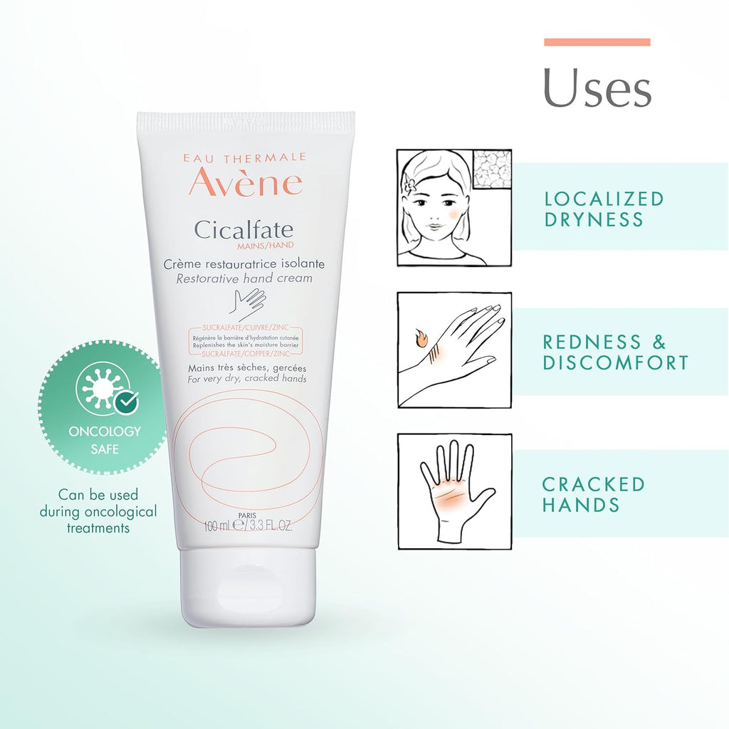Eau Thermale Avène Cicalfate HANDS Hand Cream - Intense Nourishing Lotion, 3.3 fl oz C1514