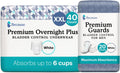 Because Overnight Incontinence Underwear and a Men's Guard | includes Underwear - White, Size XXL, 40 Count and Men's Guards, 20 Count