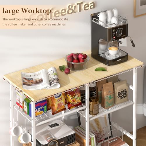 Microwave Cart with Adjustable Shelf and Wheels P795