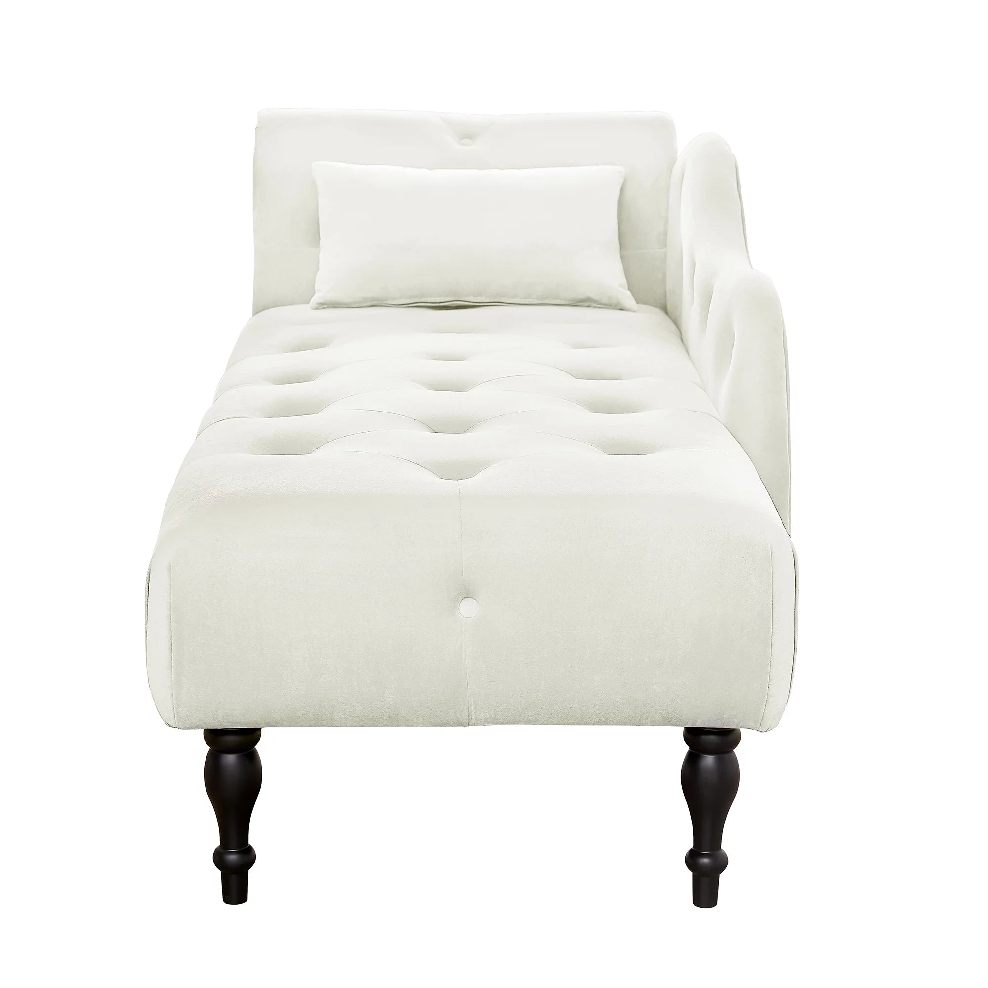 HUTWIFE Velvet Chaise Lounge with Nailhead Trim and Pillow S383