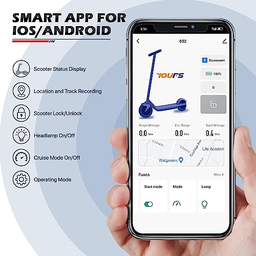 MoNiBloom E-Scooter Electric Folding Scooter with LED Display and Bluetooth APP E53743