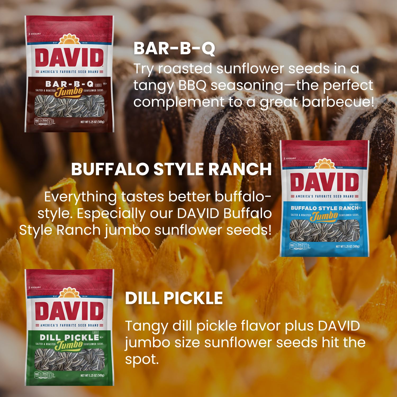 DAVIDs Sunflower Seeds Variety Pack, 5.25 oz, 9 Count R441323