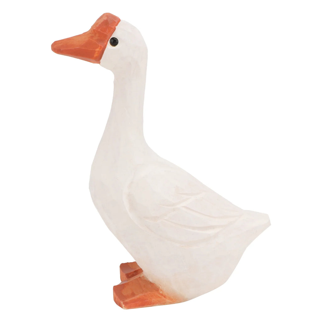 Wooden Goose Mini Animal Carving Ornaments Home Decor 11x6cm V122812