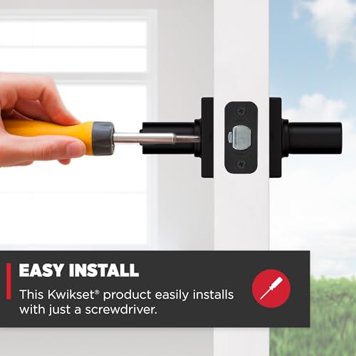 Kwikset Casey Interior Privacy Door Handle with Lock 10 Pack, Matte Black G103018
