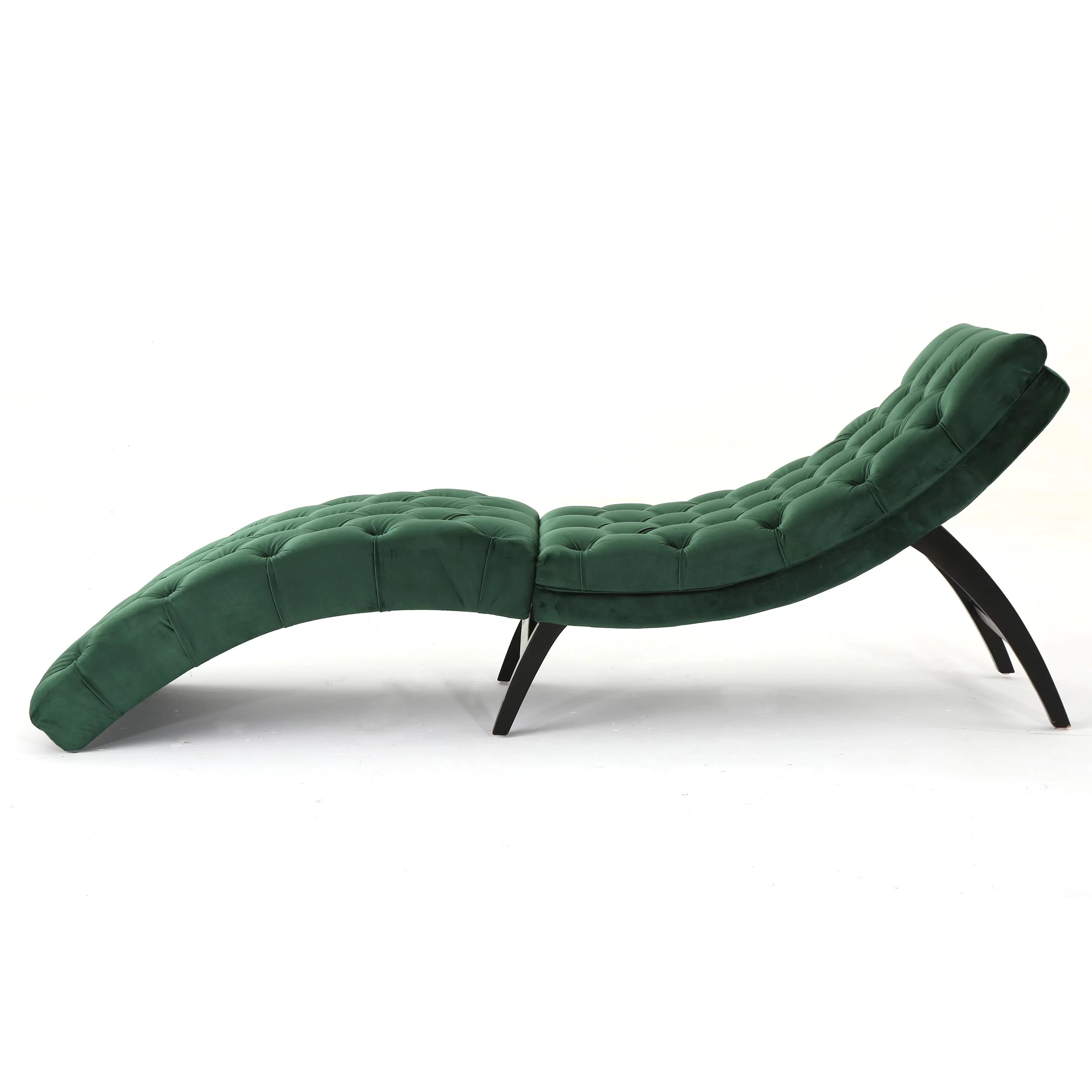 Grasby Tufted Emerald Velvet Chaise Lounge R113