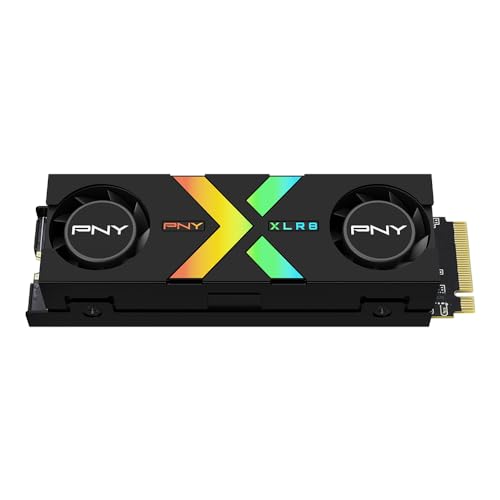 PNY CS3150 1TB PCIe Gen5 x4 NVMe M.2 SSD with Dual Fan Black Heatsink – Microsoft DirectStorage Compatible – up to 11500 MB/s Read – M280CS3150HS-1TB-RB