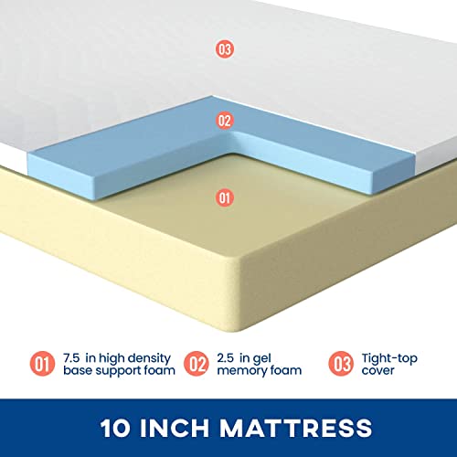 Queen Mattress 8 Inch Gel Memory Foam, Medium Firm, CertiPUR-US Certified D27938