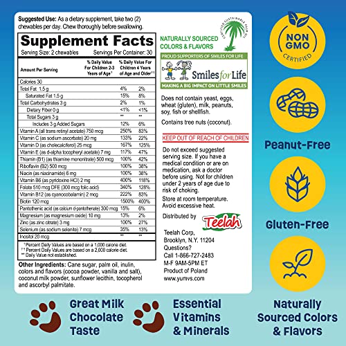 YUM-V'S Kids Multivitamin Chewable Chocolate Bears, 60 Count P944349