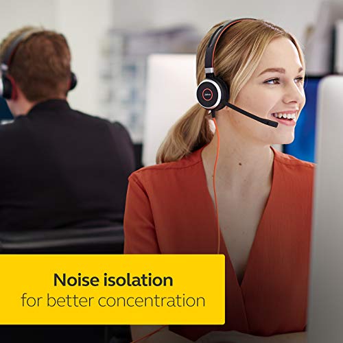 Jabra Evolve 40 UC Wired Headset, Mono, 3.5mm/USB, All-Day Comfort K77419