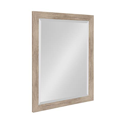 DesignOvation Beatrice Framed Rectangle Wall Mirror 27x39 Rustic Brown Q49518