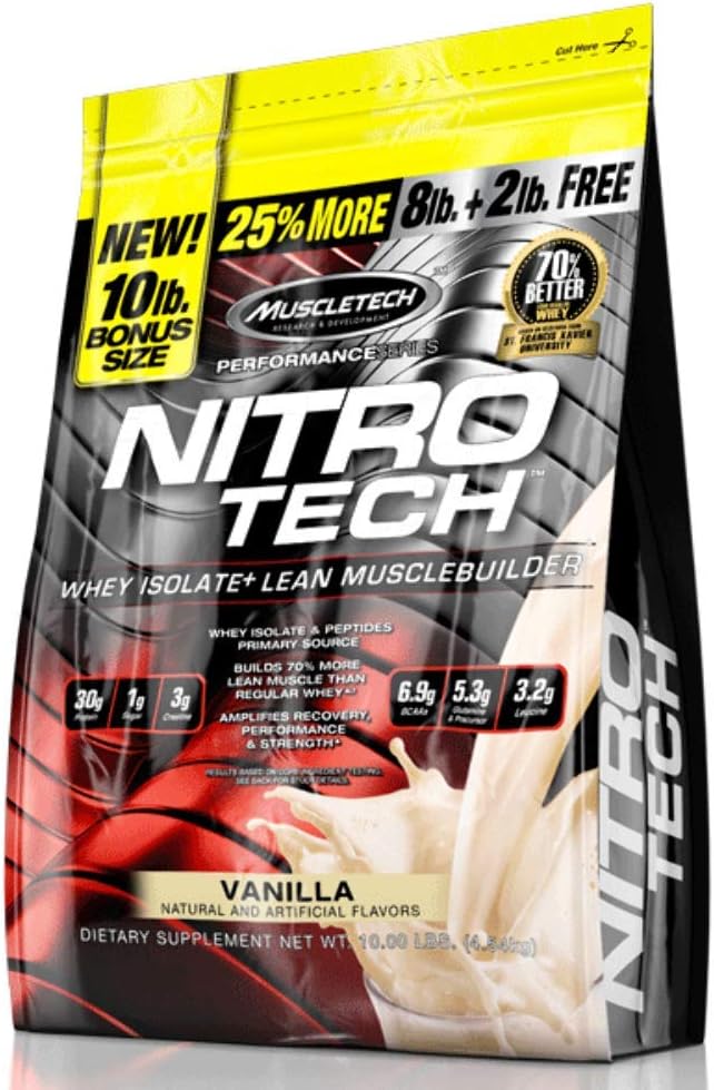 MuscleTech Nitro-Tech Whey Protein Powder Isolate & Peptides K983414