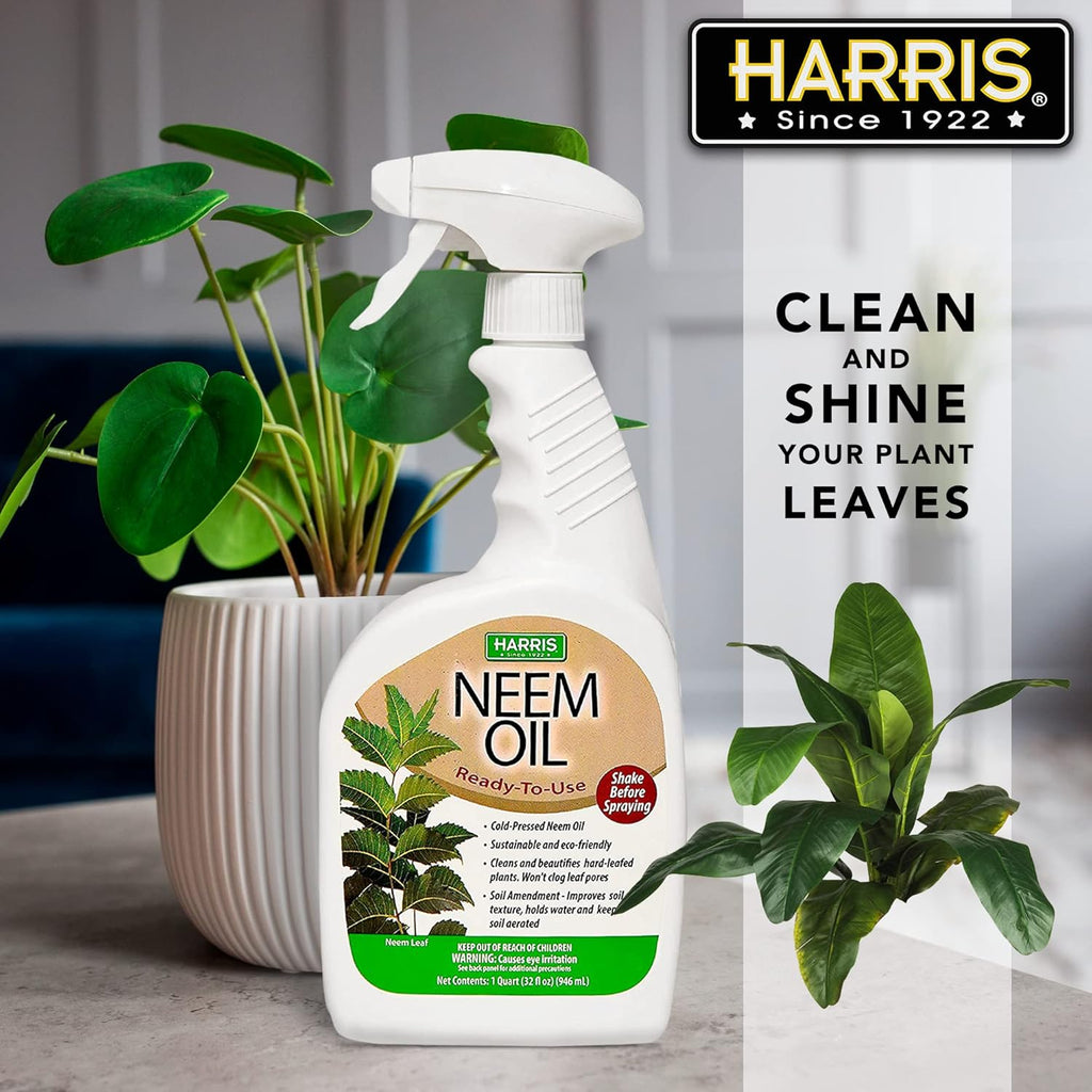 HARRIS Neem Oil Spray for Plants, Cold Pressed Ready to Use, 20oz H22006