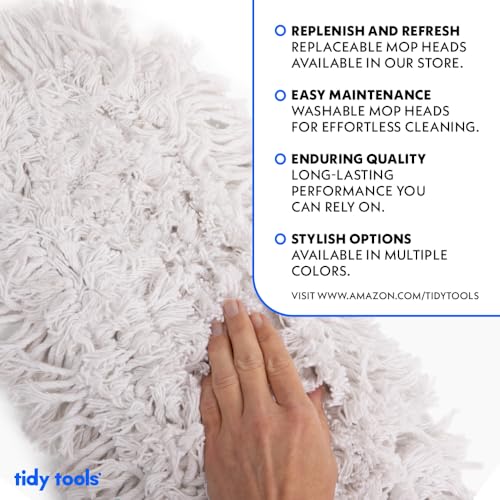 Commercial Dust Mop 24 in for Hardwood Floors, Reusable Cotton Head, Extendable Handle L1897