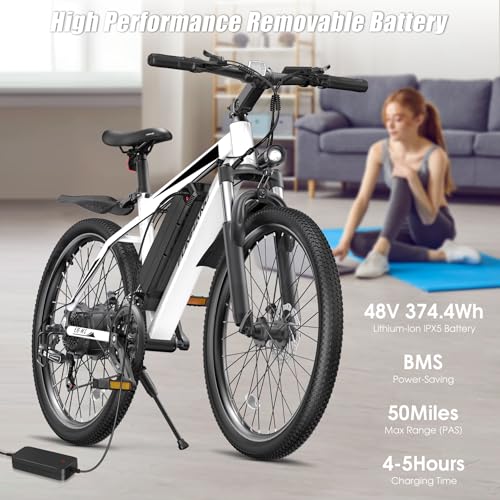 Peak 1000W Electric Mountain Bike for Adults, 26" 48V Commuter Ebike F750633